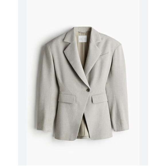 H and M Edition Light Gray Wool Blend Blazer S/S 2025 Small - Picture 2 of 5